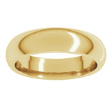 18K Yellow Gold 4.5 mm Comfort-Fit Half Round Band Size 9.5