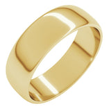 14K Yellow Gold 6 mm Lightweight Half Round Band Size 5