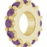 18K Yellow Gold-Plated Sterling Silver Lab-Grown Alexandrite Spacer Charm/Pendant