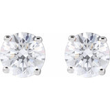 Sterling Silver 4 CTW Lab-Grown White Diamond Earrings
