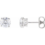 Sterling Silver 2 CTW Lab-Grown White Diamond Earrings