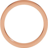 18K Rose Gold 3 mm Comfort-Fit Flat Band Size 5