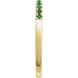 14K Yellow Gold Vermeil Lab-Grown Emerald Stackable Ring