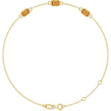 14K Yellow Gold Natural Citrine Bezel-Set 3-Stone 7 1/2" Bracelet