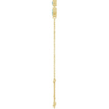 14K Yellow Gold Natural Blue Zircon Bezel-Set 3-Stone 7 1/2" Bracelet