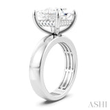 1/8 Ctw Princess Shape Round Cut Diamond Semi-Mount Engagement Ring in 14K White Gold