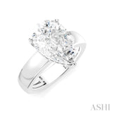 1/8 Ctw Pear Shape Round Cut Diamond Semi-Mount Engagement Ring in 14K White Gold