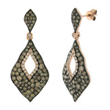2.92ct 14k Rose Gold White & Champagne Diamond Earring