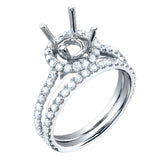 1.00ct 18k White Gold Diamond Semi-mount Ring 2-pc