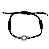 0.23ct Diamond & 0.11ct Blue Sapphire 14k White Gold Smiley Bracelet