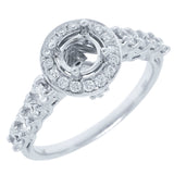 0.86ct 14k White Gold Diamond Semi-mount Ring