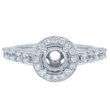 0.86ct 14k White Gold Diamond Semi-mount Ring