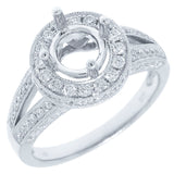 0.76ct 14k White Gold Diamond Semi-mount Ring