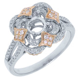0.33ct 14k Two-tone Rose Gold Diamond Semi-mount Engagement Ring