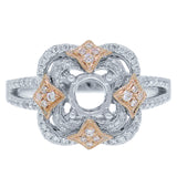 0.33ct 14k Two-tone Rose Gold Diamond Semi-mount Engagement Ring