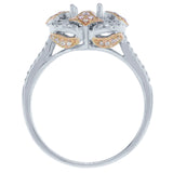 0.33ct 14k Two-tone Rose Gold Diamond Semi-mount Engagement Ring