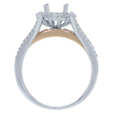 0.94ct 14k Two-tone Rose Gold Diamond Semi-mount Ring