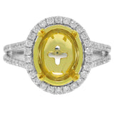 0.75ct 18k Two-tone Gold Diamond Semi-mount Ring