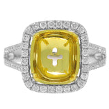0.52ct 18k Two-tone Gold Diamond Semi-mount Ring