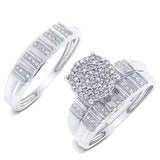 0.31ct 14k White Gold Diamond Trio Set Pave