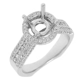 0.66ct 14k White Gold Diamond Semi-mount Ring Size 6.5