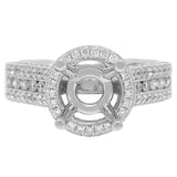 0.66ct 14k White Gold Diamond Semi-mount Ring Size 6.5