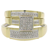 0.22ct 14k Yellow Gold Diamond Trio Set Pave