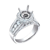 1.50ct 14k White Gold Diamond Semi-mount Ring
