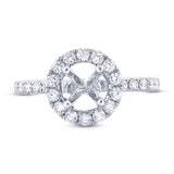 0.71ct 14k White Gold Diamond Semi-mount Ring