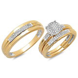 0.35ct 14k Yellow Gold Diamond Trio Set Pave