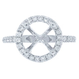 0.38ct 18k White Gold Diamond Semi-mount Ring for 2.00ct Center