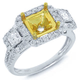 1.03ct 14k Two-tone Gold Diamond Semi-mount Ring