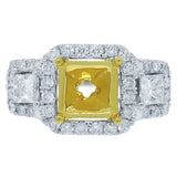 1.03ct 14k Two-tone Gold Diamond Semi-mount Ring