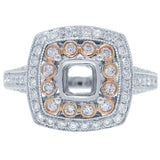 0.60ct 14k Two-tone Rose Gold Diamond Semi-mount Ring