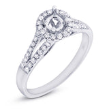 0.29ct 14k White Gold Diamond Semi-mount Ring