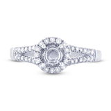 0.29ct 14k White Gold Diamond Semi-mount Ring