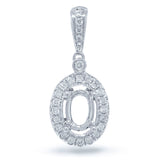0.15ct 14k White Gold Diamond Semi-mount Pendant