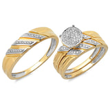 0.17ct 14k Yellow Gold Diamond Trio Set Pave