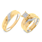 0.17ct 14k Yellow Gold Diamond Trio Set Pave