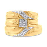 0.17ct 14k Yellow Gold Diamond Trio Set Pave