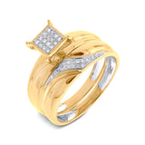 0.17ct 14k Yellow Gold Diamond Trio Set Pave
