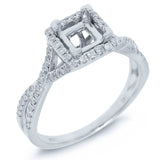 0.27ct 14k White Gold Diamond Semi-mount Ring