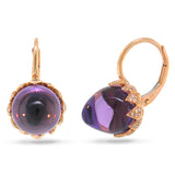 0.34ct Diamond & 11.55ct Amethyst 14k Rose Gold Earring