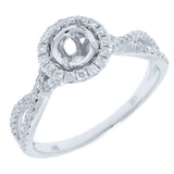 0.32ct 14k White Gold Diamond Semi-mount Ring