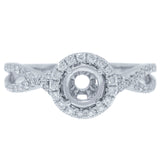 0.32ct 14k White Gold Diamond Semi-mount Ring