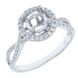0.26ct 14k White Gold Diamond Semi-mount Ring