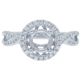 0.26ct 14k White Gold Diamond Semi-mount Ring