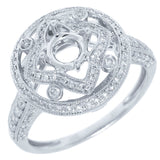 0.66ct 14k White Gold Diamond Semi-mount Ring