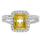 0.40ct 14k Two-tone Gold Diamond Semi-mount Ring