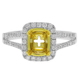 0.45ct 14k Two-tone Gold Diamond Semi-mount Ring